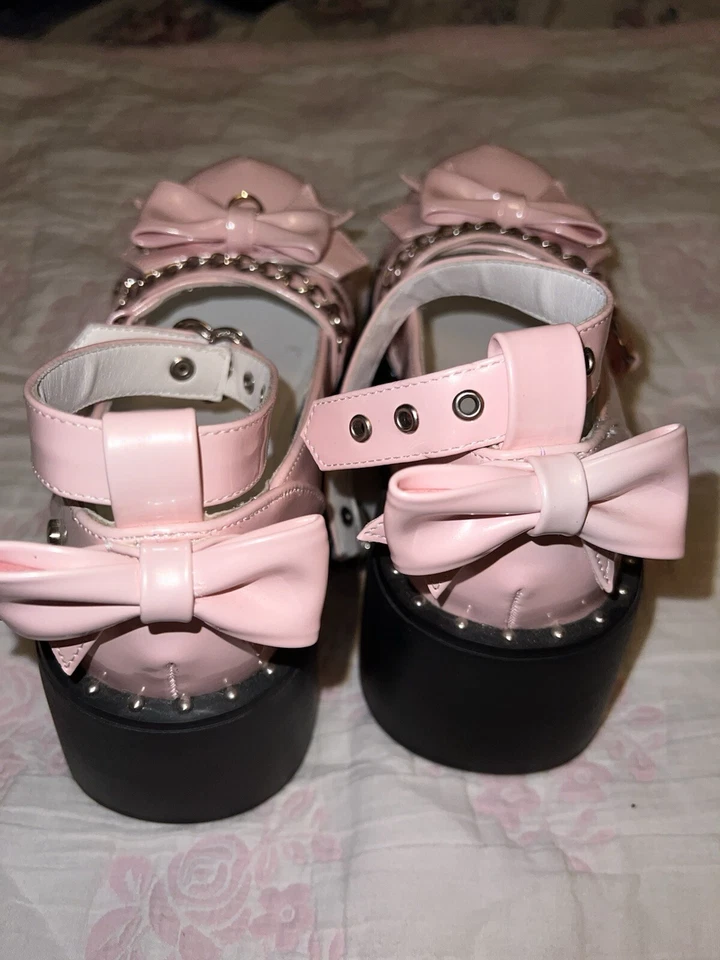 Plataformas góticas Kawaii rosa, talla 6  Foto 4 de 4