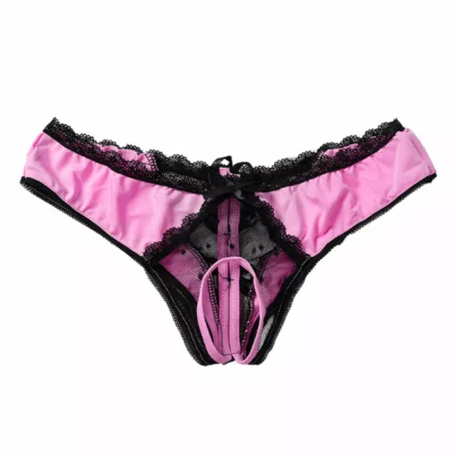 Damen-Spitzenhöschen schrittweise Unterwäsche-Tangas Dessous G-String Blumenmuster-Slips - Bild 13 von 14
