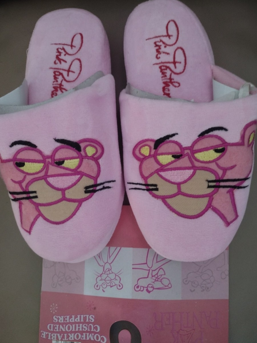 Vintage licensed PINK PANTHER cushioned SLIPPERS NWT size small