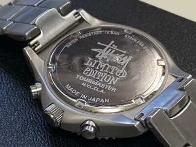 Used Rare STUSSY Tour Master Wrist Watch Metal Band(Needs repair