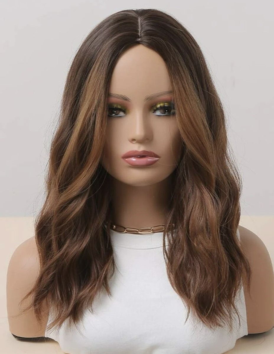 Perruque Synthétique Courte Ondulée Brun - Coupe Carré - Taille Bonnet Moyen +4 - Neuf Sans étiquettes