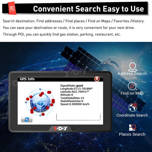 XGODY Car Truck GPS Navigation 7 Inch Touch Screen Spoken Diretion Free AU Maps - Picture 9 of 13