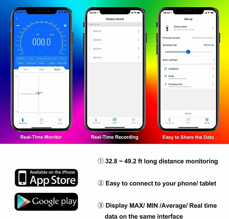 Digital Clamp Multimeter Auto Range True RMS 600V 400A NCV Volt 60MΩ 100mF 10MHz - Bild 2 von 4