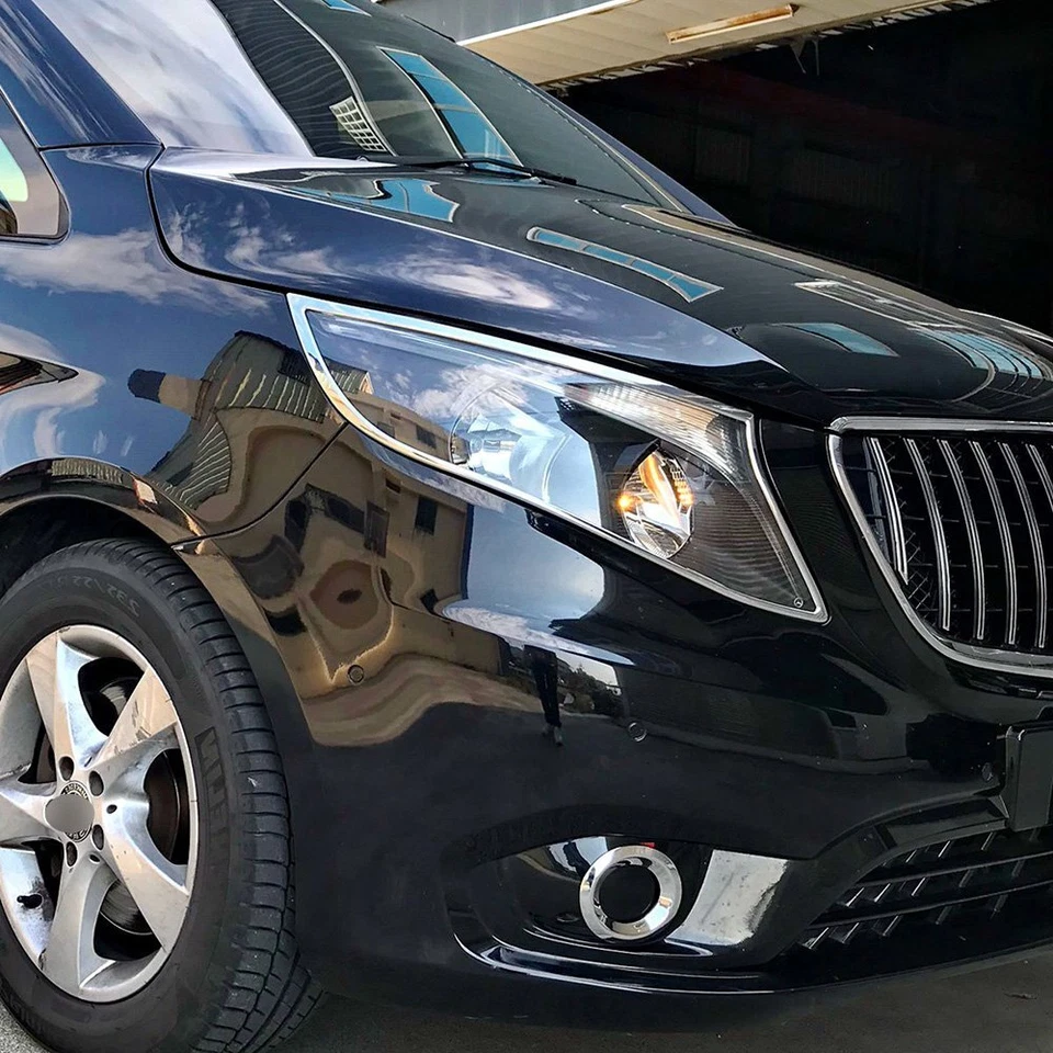 Chrome Headlights Trim Bezel Cover Surround Rim For Mercedes Benz Vito W447 14+ - Image 3 of 3