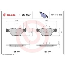Brembo Bremsbelagsatz Bremsklötze vorne D3947395 MJE2001AA MJE2001AB | 375157