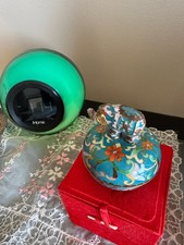 VINTAGE CHINESE CLOISONNE ENAMELED 2 PART TRINKET BOX ELEPHANT ON TOP  MUSIC BOX