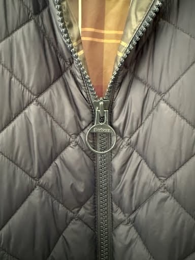 Barbour Biddel Quilted Jacket Navy Full Zip Lightweight Men's Large image 5