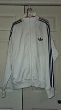 Adidas Men's 3Stripes Tracksuit White Jacket Purple  Pants Dark Blue 