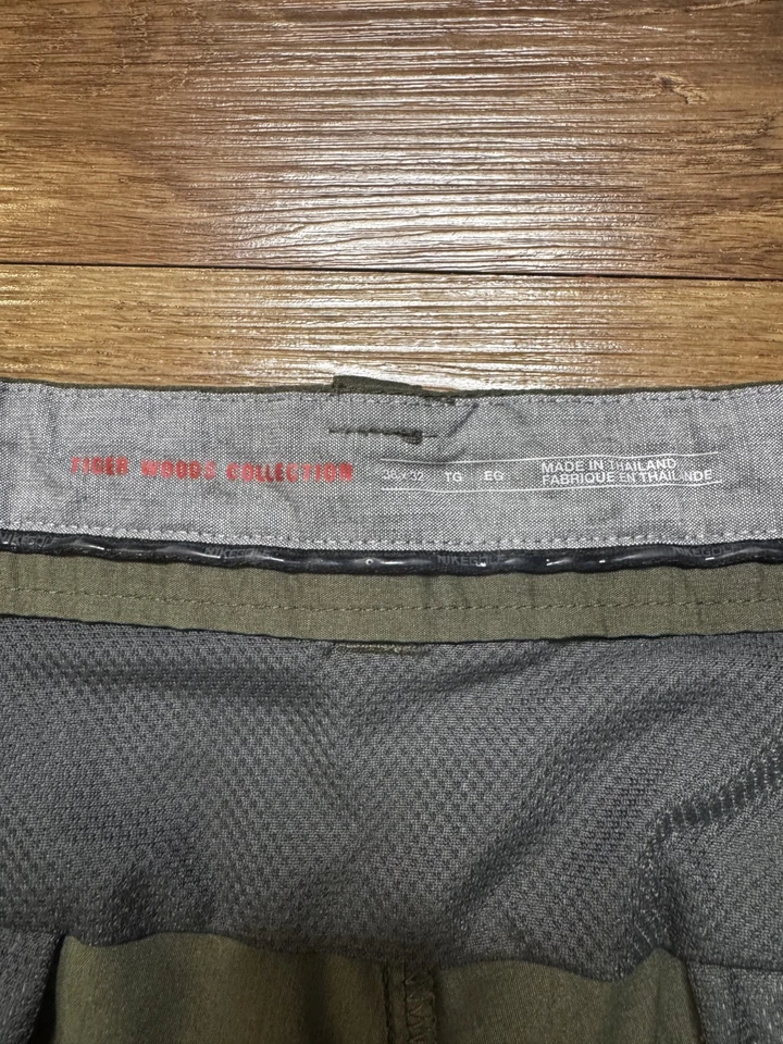 Nike Tiger Woods Collection Golf Pants Mens Size 38x32 Olive Green Adaptive Fit - Image 4 of 4