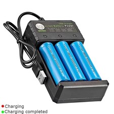 Smart Charger For 18650 3.7v Rechargeable Li-ion Battery Lithium 3 Slot