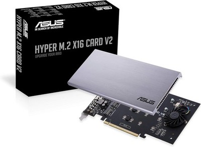 ASUS Hyper M.2 X16 PCIe 3.0 X4 Expansion Card V2 Supports 4 NVMe M.2... 