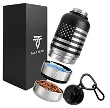 Insulated Dog Water Bottle Portable 32oz - Dog Travel Water Bottle with a H...