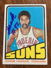 Connie Hawkins (d.2017) 1972-73 Topps #30 signed auto: Phoenix Suns - HOF