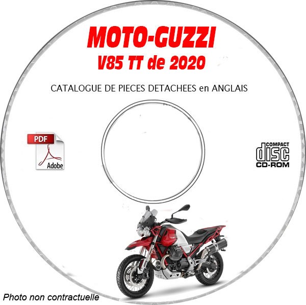 Catalogue de pièces V85 TT CDROM Moto Guzzi en anglais pour moto trail