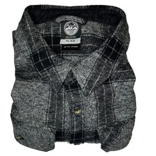 Colorado Clothing Heavyweight Flannel Shirt XL Cotton Gray Plaid Pocket Flaps