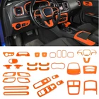 For Dodge Charger 2015-23 Orange Full Decor Interior Accessories Covers Kit 35pc