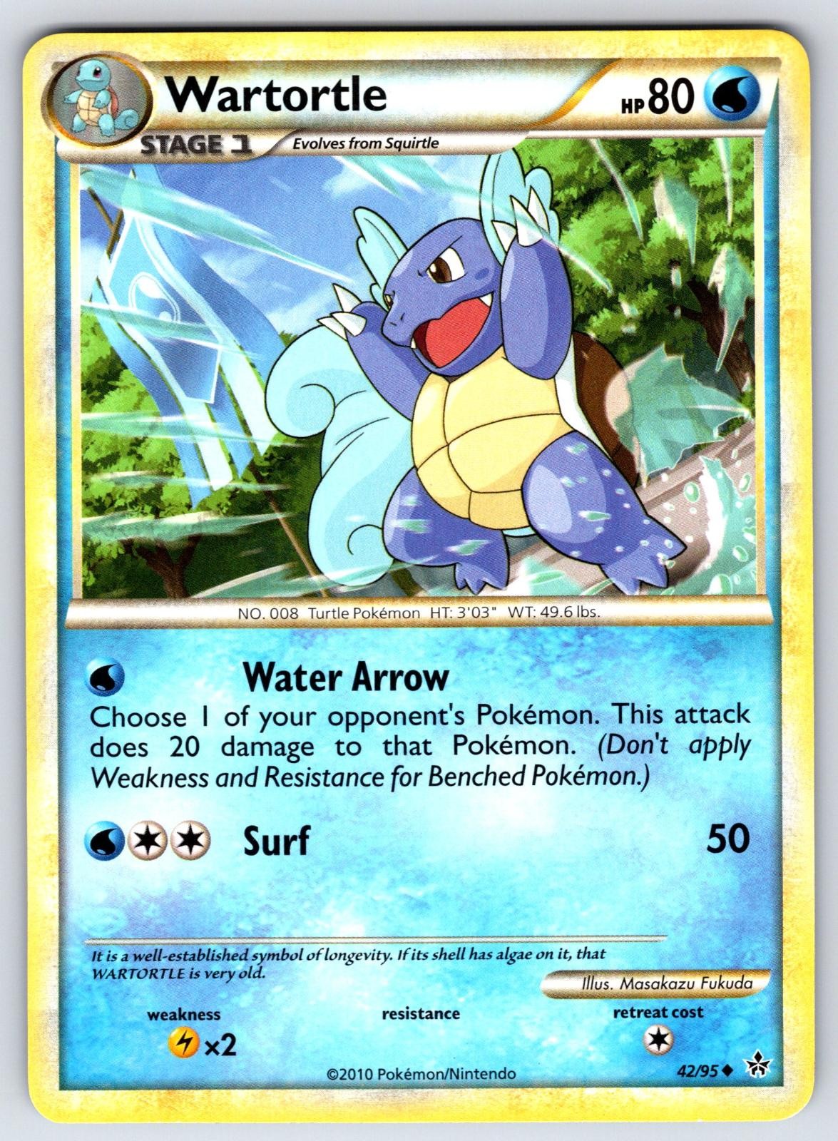 Wartortle 42/95 Uncommon HGSS Unleashed Pokemon MP