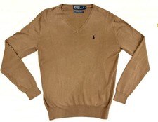 Polo Ralph Lauren Mens Small 100 Pima Cotton Exclusive Decoration brown Sweater
