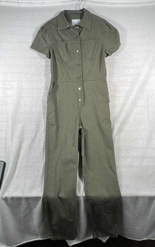 Celebrity Pink Women's Olive Green Short Sleeve Utility Boiler Suit Sz XS NWT