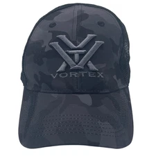 Vortex Camo Mesh Trucker Hat Baseball Cap OSFM Gray Black Adjustable