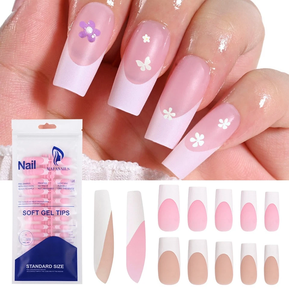 120Pcs False Nails Artificial Nail Tips French White Line Press On Nails ∂ - Image 2 of 4