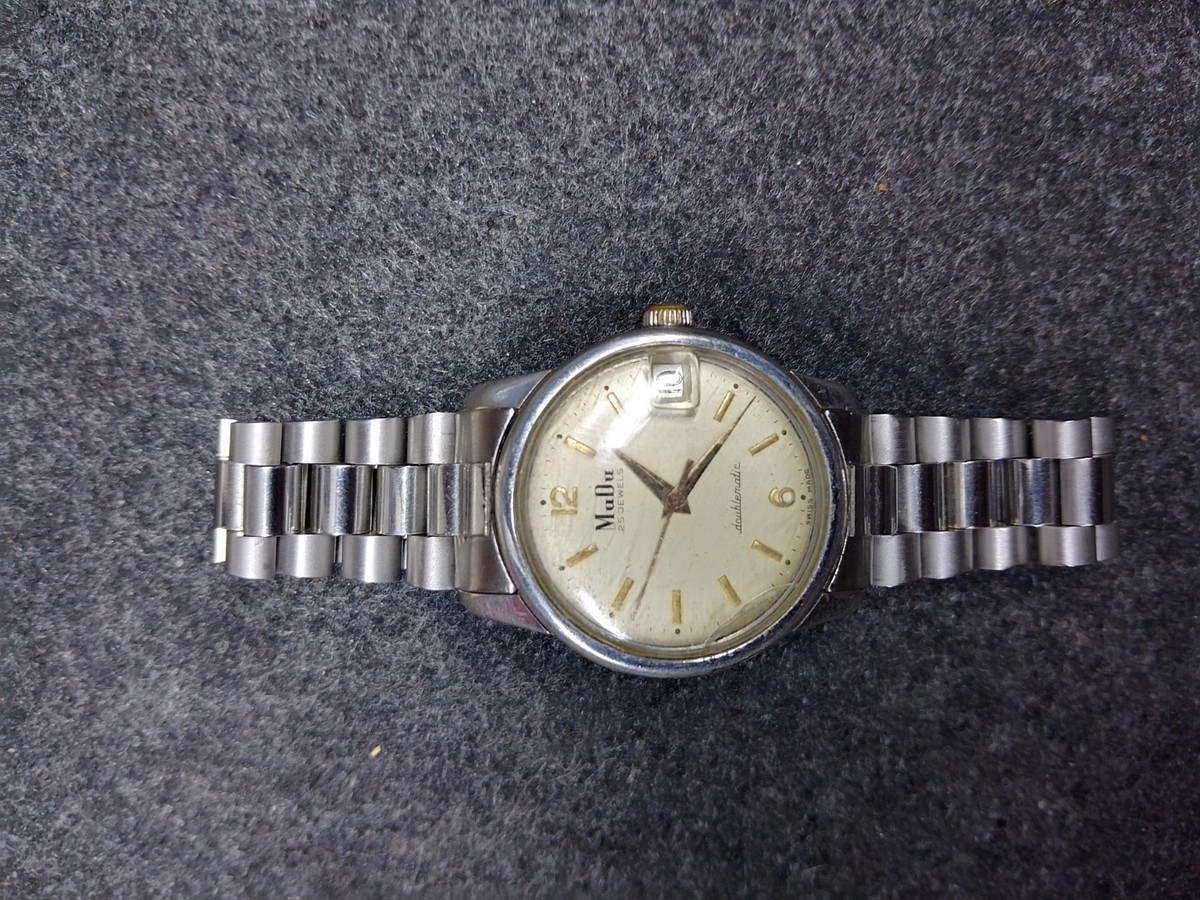 Vintage Mens Mudu 25 Jewels Doublematic Automatic Swiss Watch - Main Image