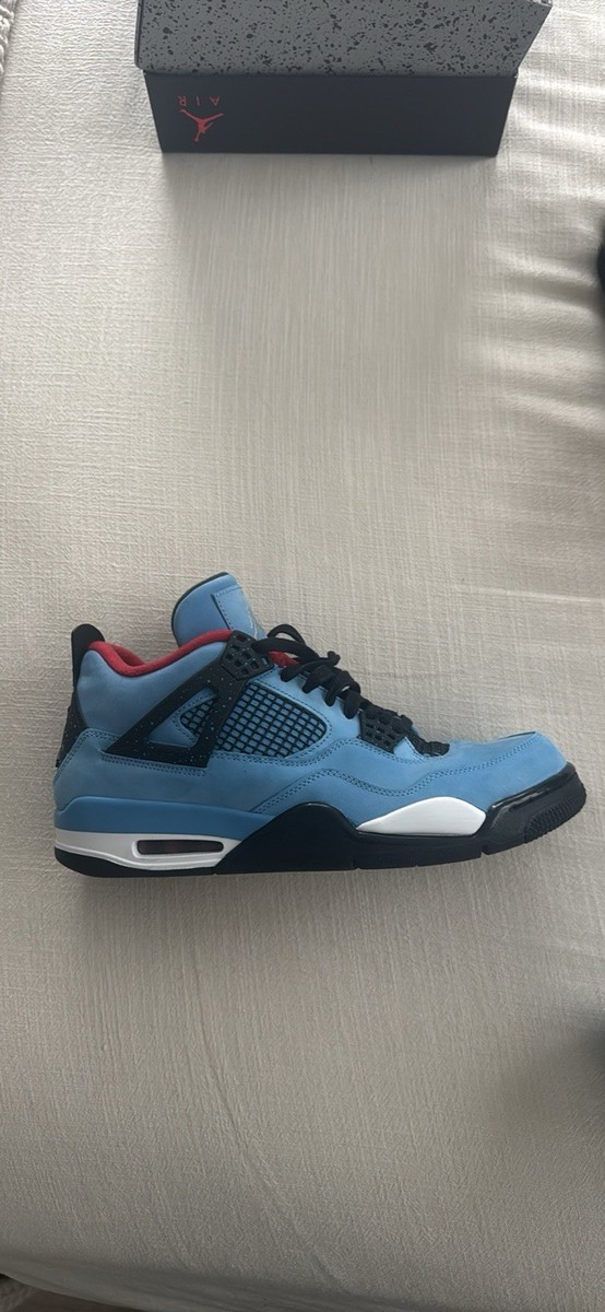 Travis Scott Jordan 4 University Blue Sneaker, Size 11