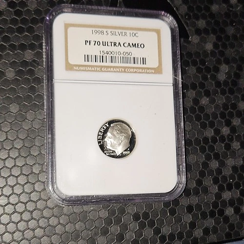1998 S Silver Roosevelt Dime NGC PF 70 Ultra Cameo Proof 10C 1540010-050