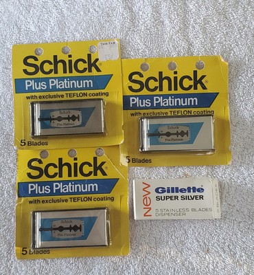 Vintage Schick Plus Platinum Teflon Razor Blades lot of 3 