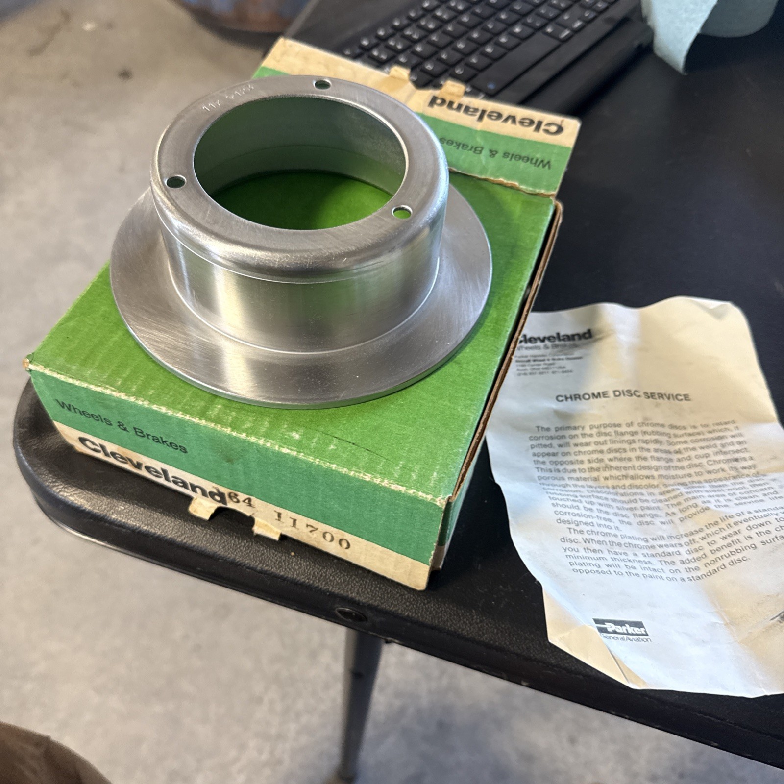 Cleveland Aircraft Brake Disc CHROME, P/N 164-11700 (New Surplus)