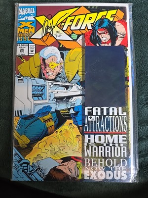 X-Force #25, Marvel Comics, holografische Karte, signiert, Echtheitszertifikat in DF versiegelter Tasche.