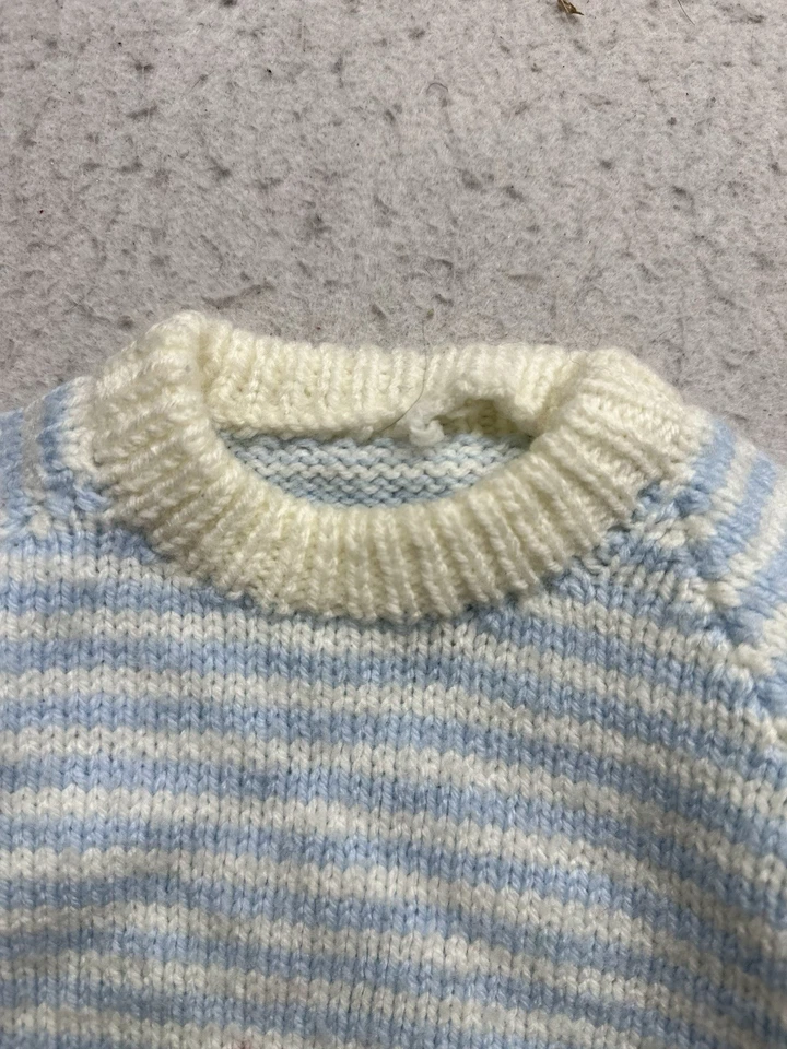 Vintage Kids Sailboat Handknit Nautical Sweater 70s Sz 4T USA Made Ocean - Image 3 of 4