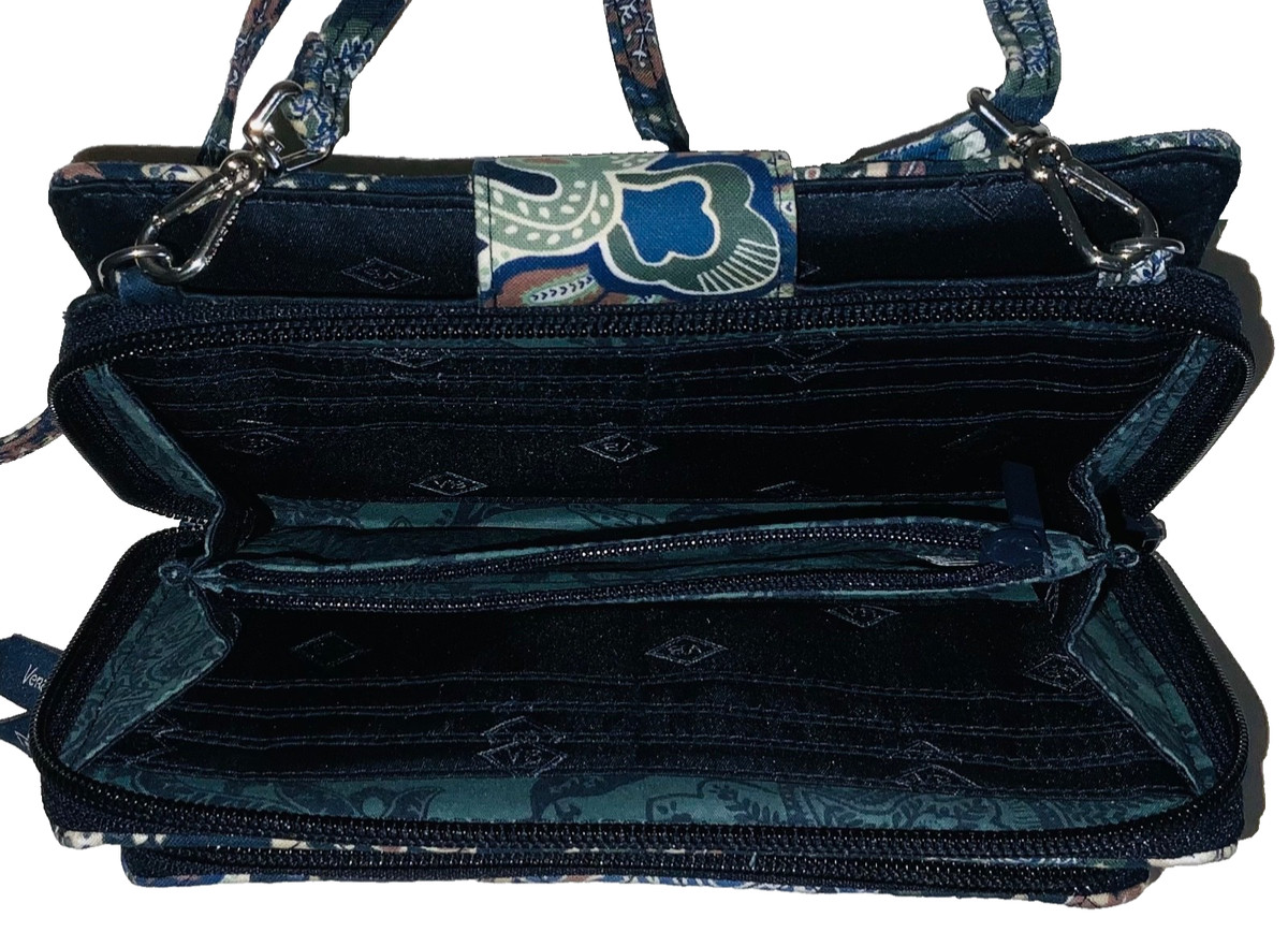 Vera Bradley All in One Crossbody Bag Java Navy Camo Retired Pattern View 5