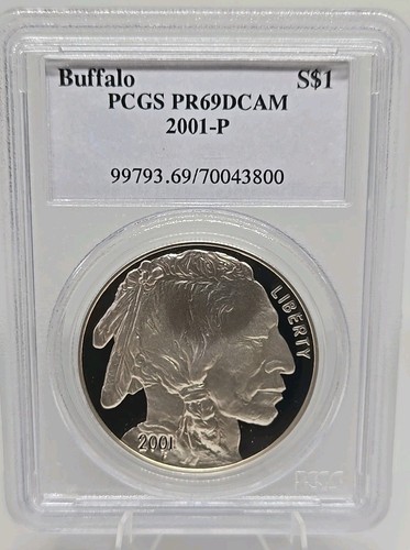 2001-P Buffalo Silver Dollar PCGS PR69DCAM