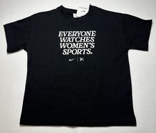 Nike TOGETHXR Kids Youth Shirt Everyone Watches Womens Sports NWT New Black