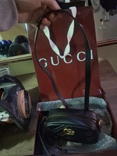 Gucci GG Marmont Quilted Shoulder Bag Small Black Leather