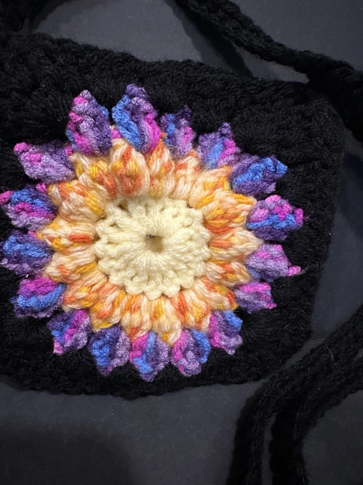 Bolso Bandolera Crochet Granny Cuadrado Hippie Boho Cartera Bolso de Hombro Foto 2 de 4