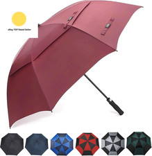 55/63/69/72/80 Inch Golf Umbrella Windproof Double Canopy Extra Large Size Auto