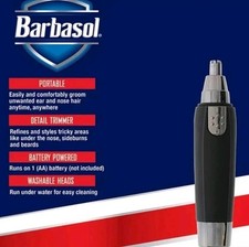 💈2X Barbasol Battery Powered Ear & Nose Trimmer Stainless Steel Blades Portable