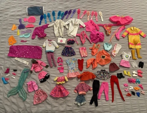 Lot of Vintage Barbie 1990s Accessories & Clothing Shoes Misc LOT of 90+ items