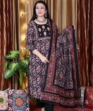 Women Plus Size Kurti With Pant  Dupatta Set .size S TO 7XL