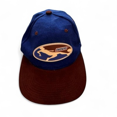 Vintage SNICKERS Cap 90er Big Logo American Style Baumwolle Wildleder Hype