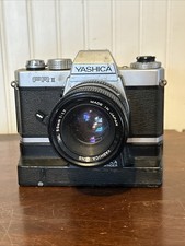 Yashica FR II 35mm SLR Film Camera, Lens, Winder Attachment UNTESTED For Parts