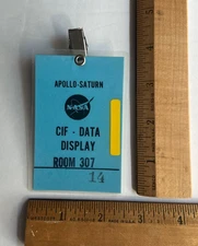 NASA 1966 Apollo Saturn CIF Data Display Room 307 Employee Access Badge #14