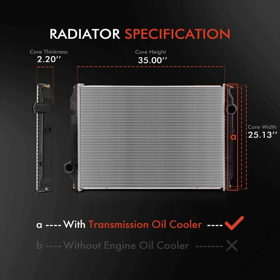 Radiador con enfriador de aceite Trans para Volvo FE 1995 WAH 1996-2002 WC 1996 WX 2000 Foto 2 de 4