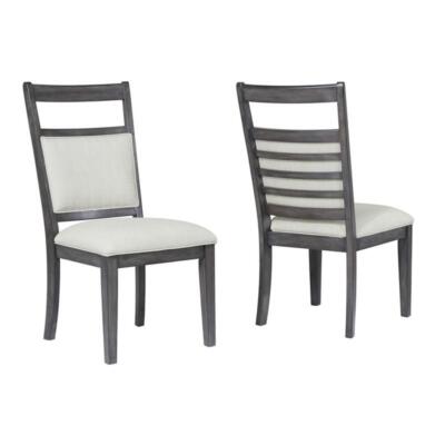 Sunset Trading Shades of Gray 18.25'' Slat Wood Dining Chairs in Gray (Set of 2)