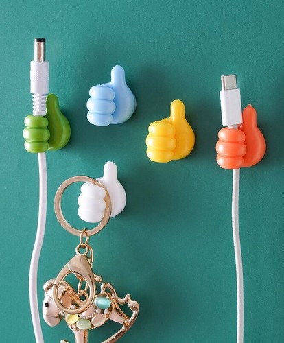 Colorful Silicone Thumbs USB Cable Holder/Key Hooks/Small Stuff Organizer - 第 1/14 張圖片