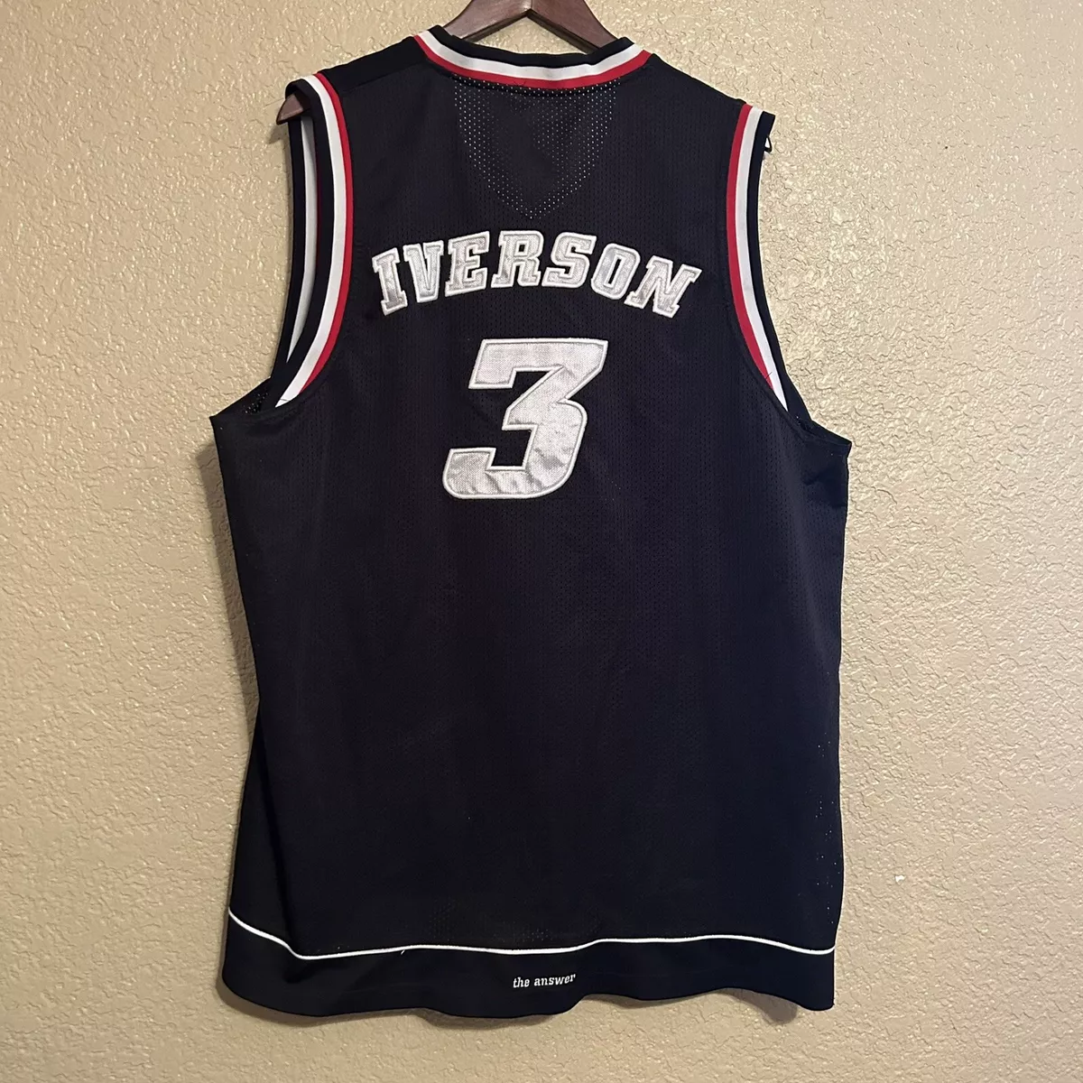 Vintage Reebok Allen Iverson Black/ Red Basketball Jersey (Size XL) — Roots