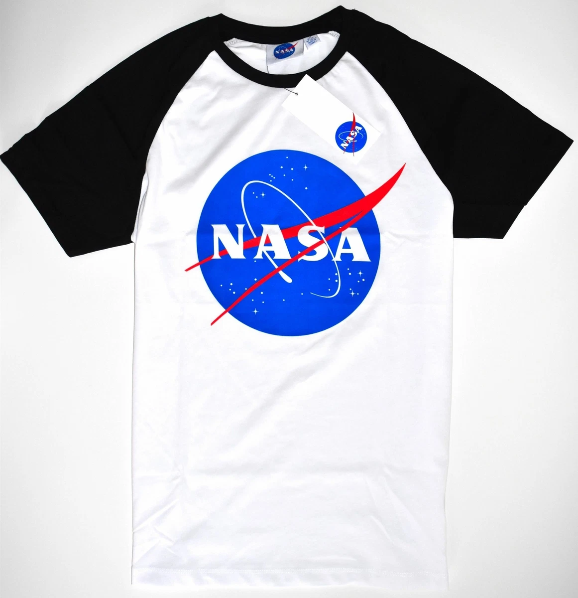 Nasa T Shirt Mens 100% Cotton Raglan Black White UK M to XXL | eBay