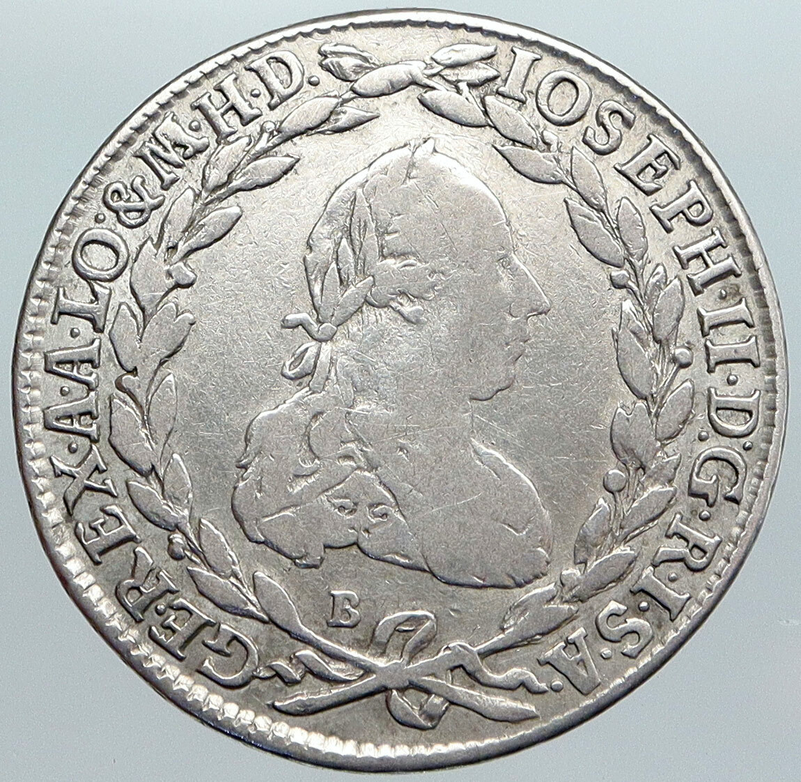 1776 B AUSTRIA King Joseph II ANITQUE OLD Silver 20 Kreuzer
